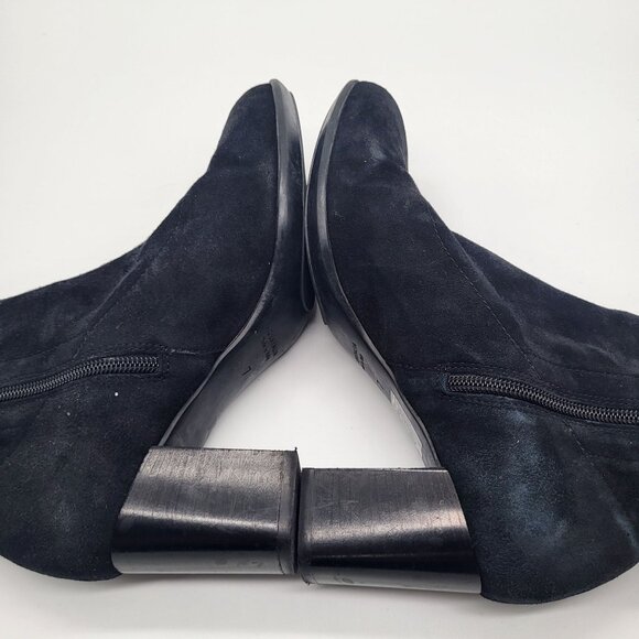 Aquatalia Women's SZ 7 Darianna Black Suede Chunky Heeled Boots Booties #410259 - Picture 5 of 12